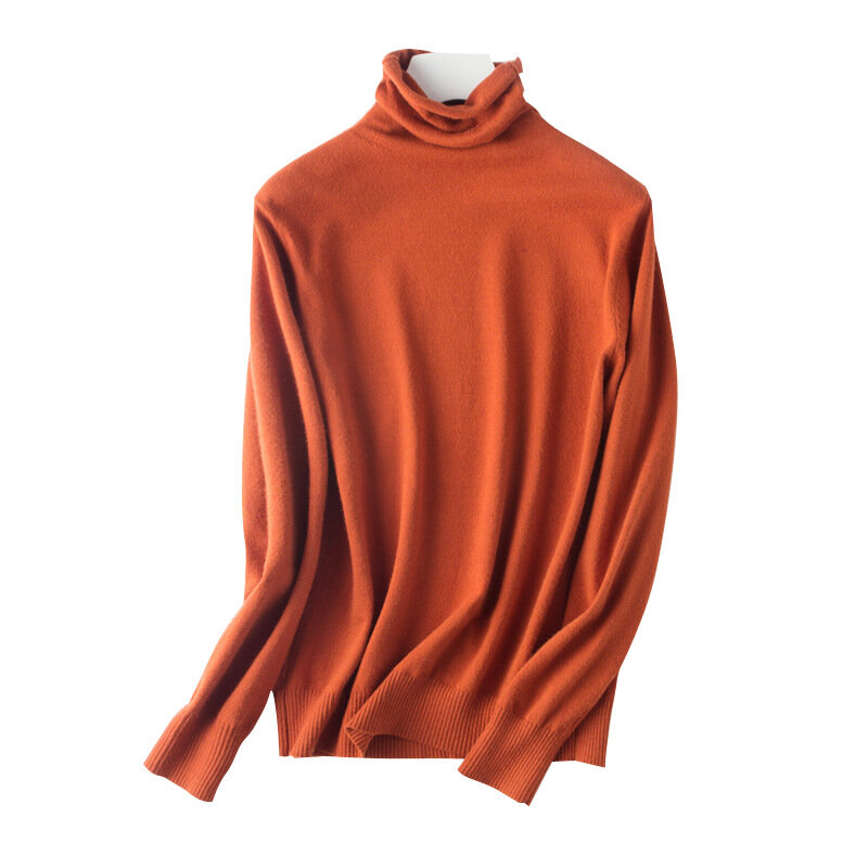 터틀넥 슬림핏 기본 풀오버 스웨터, 2023 패션, 한국 니트 상의, 보터밍 스웨터, 스트레치 점퍼, 가을 겨울