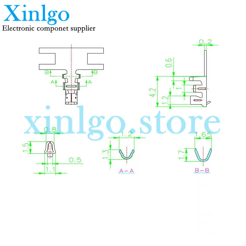 Conector de paso de ángulo recto, conector macho Micro JST, 100 piezas, ZH1.5, 1,5mm, 2P, 3P, 4P, 5P, 6P, 7P, 8P-12P