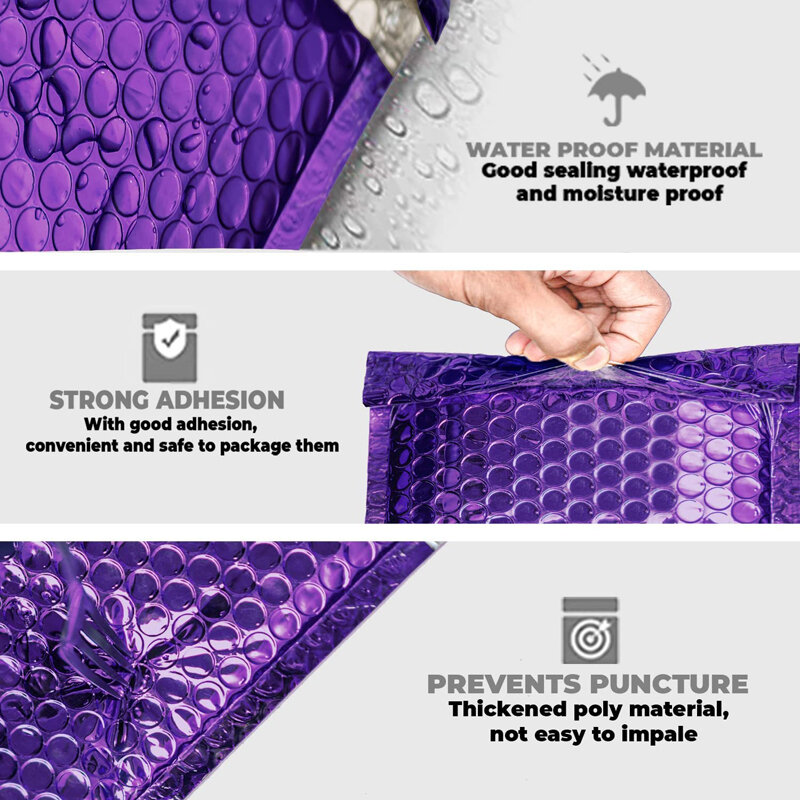 小さなビジネスパッケージ,紫の泡のパッド入り封筒,100個,商品のパッケージ