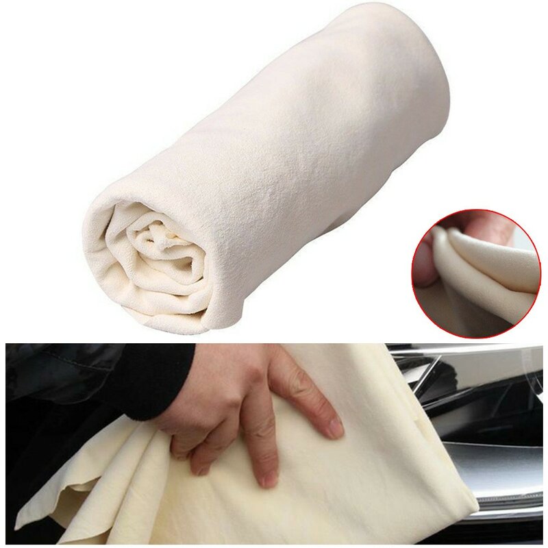 Asciugamani per autolavaggio in pelle di camoscio naturale asciugamano per autolavaggio ad asciugatura rapida per vetri auto Super assorbente