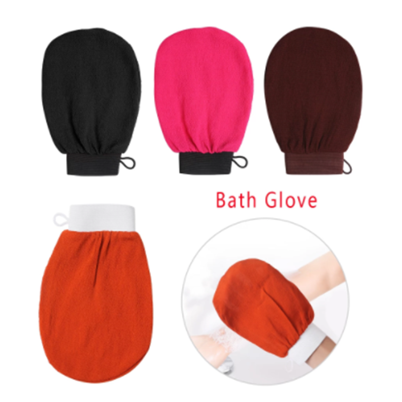 1ชิ้นใหม่โมร็อคโคอาบน้ำแบบชาวโมร็อกโกอาบน้ำได้ถุงมือลอกผิวสีแทนสำหรับขัดแปรงขัดผิว
