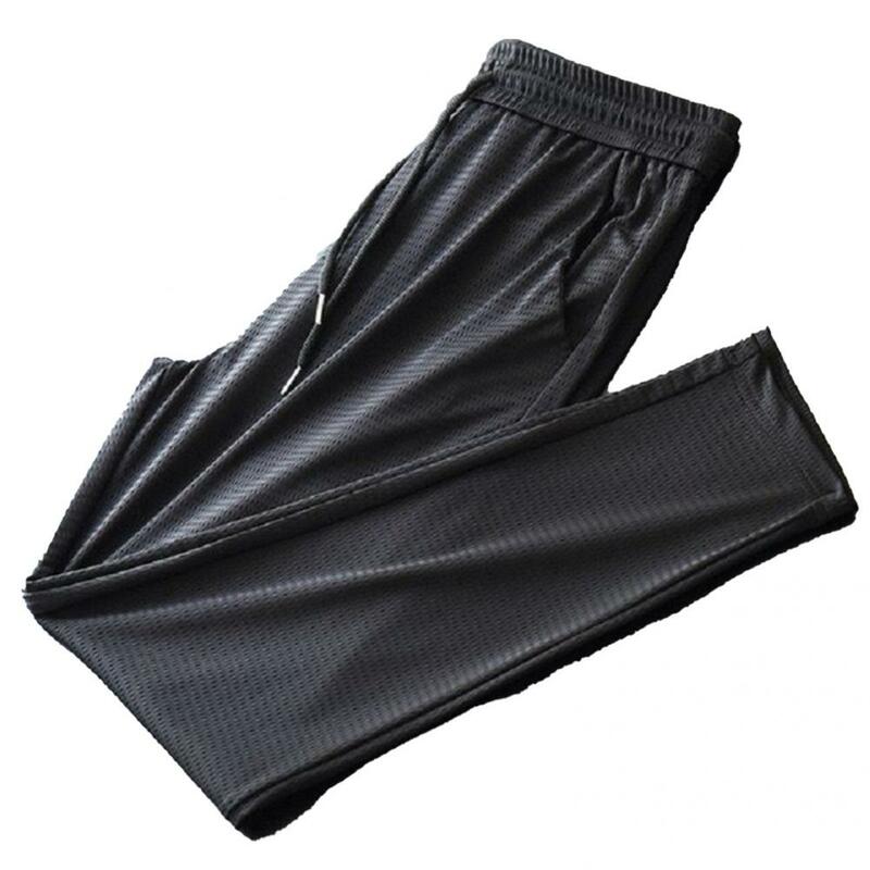 Wąskie spodnie ze sznurkiem Cienkie, fajne, luźne spodnie z kieszenią Czarne dziewiąte spodnie na lato