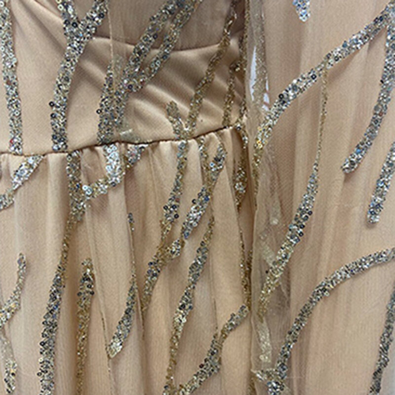 Robe de soirée de luxe perlée pour adultes, robe de reine brillante, robe longue, célébrité sexy, or, rapIndustry, nouveau, 2023