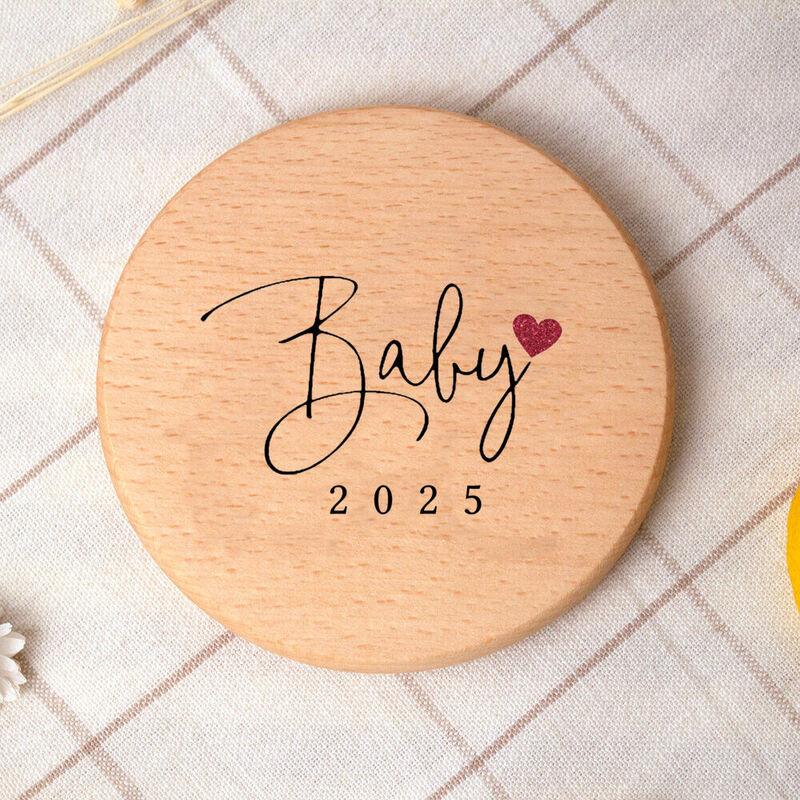 Porta-copos de madeira para bebê recém-nascido, anúncio de nascimento, presente infantil, novo, 2025