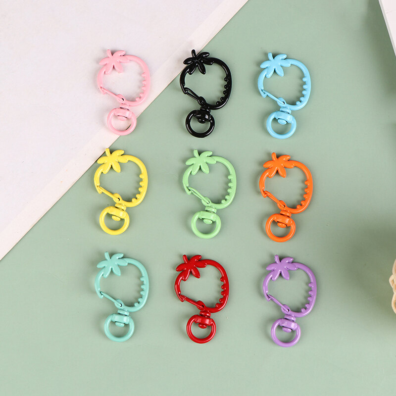5pcs 23x37mm Strawberry Lobster Clasps Hooks Keychain Openable Snap Buckles Clasps For Jewelry Making Key Ring Findings