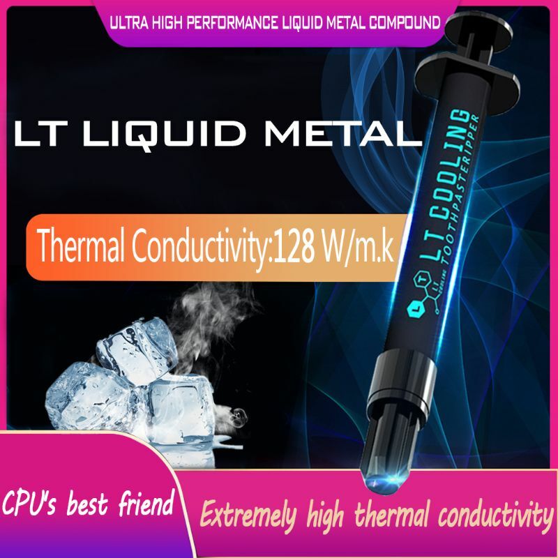 Graisse de refroidissement en métal liquide LT-100 128W/mk pâte conductrice thermique élevée 1.5g 3g D5QC