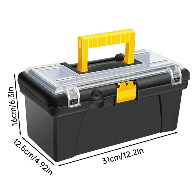 Caja de Herramientas de almacenamiento de plástico multifuncional, organizador de herramientas de reparación de electricista grueso, maleta para el hogar