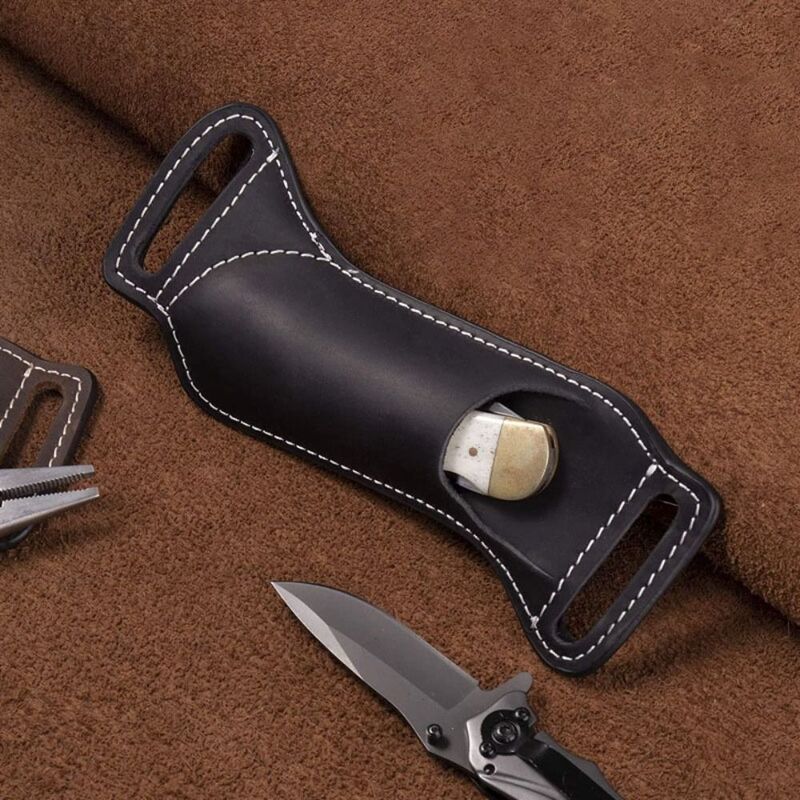 Nóż składany ze skóry bydlęcej nowy brązowy sprzęt do noszenia na zewnątrz narzędzie do pochwy 16.5*6.5cm sprzęt biwakowy torba do noszenia na zewnątrz