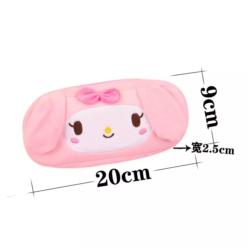 Anime Sanrio Cinnamoroll Large Pencil Case Plush Bag Kuromi My Melody Pompompurin Makeup Storage Bag Student Stationery Gifts