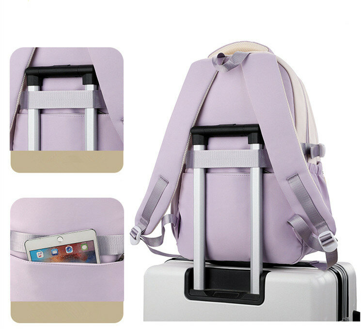 Mochilas escolares de colores para niñas, mochilas escolares impermeables de gran capacidad, colgantes de helado, mochila escolar primaria, 1-6 grados