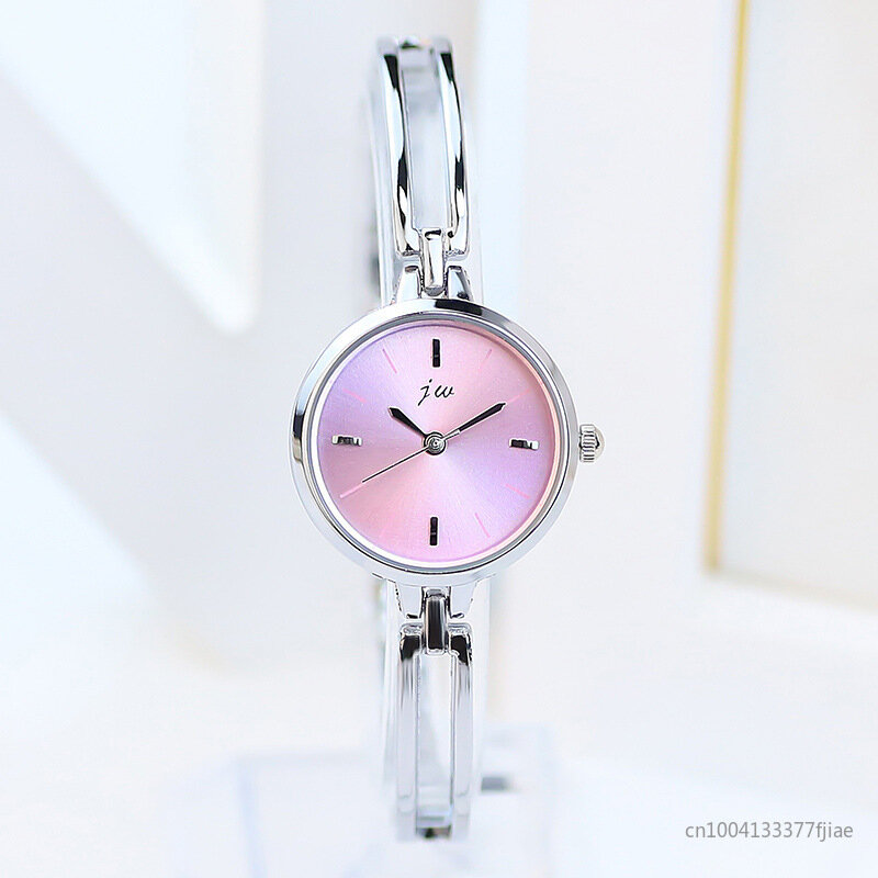 Часы для женщин, простые круглые часы для студентов колледжа, роскошные высококачественные женские модные кварцевые часы с браслетом, подарок
