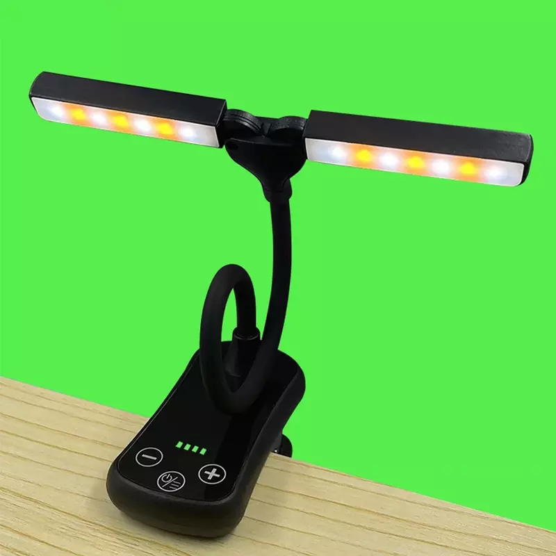 Lampu LED USB isi ulang 3 warna, lampu buku pelindung mata senter asrama 14LED lampu malam kamar tidur