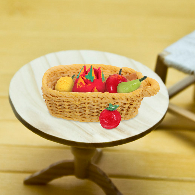 1 Set mainan buah Mini realistis, aksesori rumah buah-buahan Mini Resin simulasi buah Mini