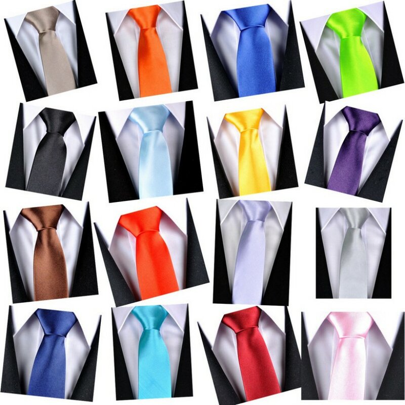 Mans Accessories Slim Skinny Tie for Men Jacquard Woven Solid Champagne Orange Red Purple Blue Ties Wedding Necktie corbatas par