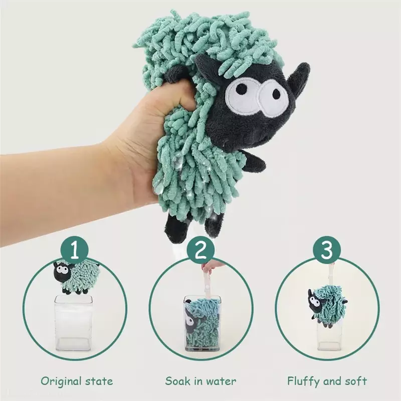 Chenille Microfiber Hand Towel with Loops, Quick Secing Hand Towel, Soft Absorvente Chenille Ball, Banheiro e Cozinha, 2 PCs