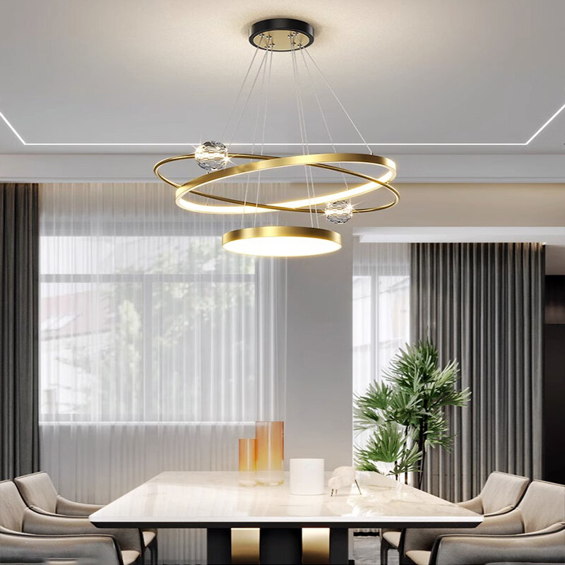 Plafonnier suspendu au design moderne, luminaire décoratif d'intérieur, idéal pour une salle à manger