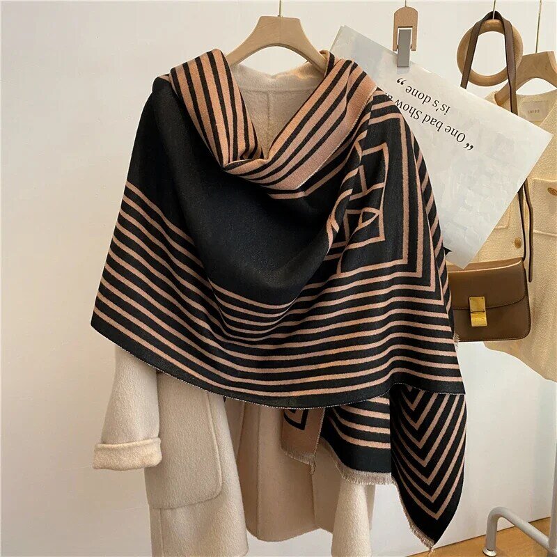 Новый теплый кашемировый шарф Winer для женщин, модное толстое одеяло, шаль из пашмины, пончо, женский шарф Bufanda 2022