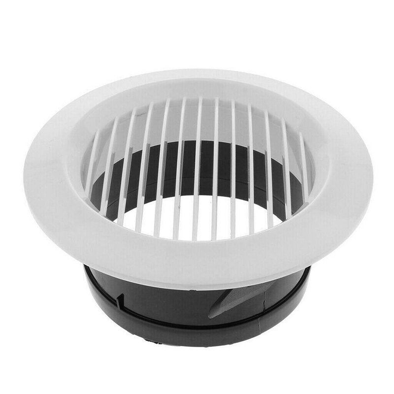 Circular Vent Air Vent ABS Round White+black 1 Pcs 75/100/125/150/200mm Ceiling Mounting Compact Wall Mounting