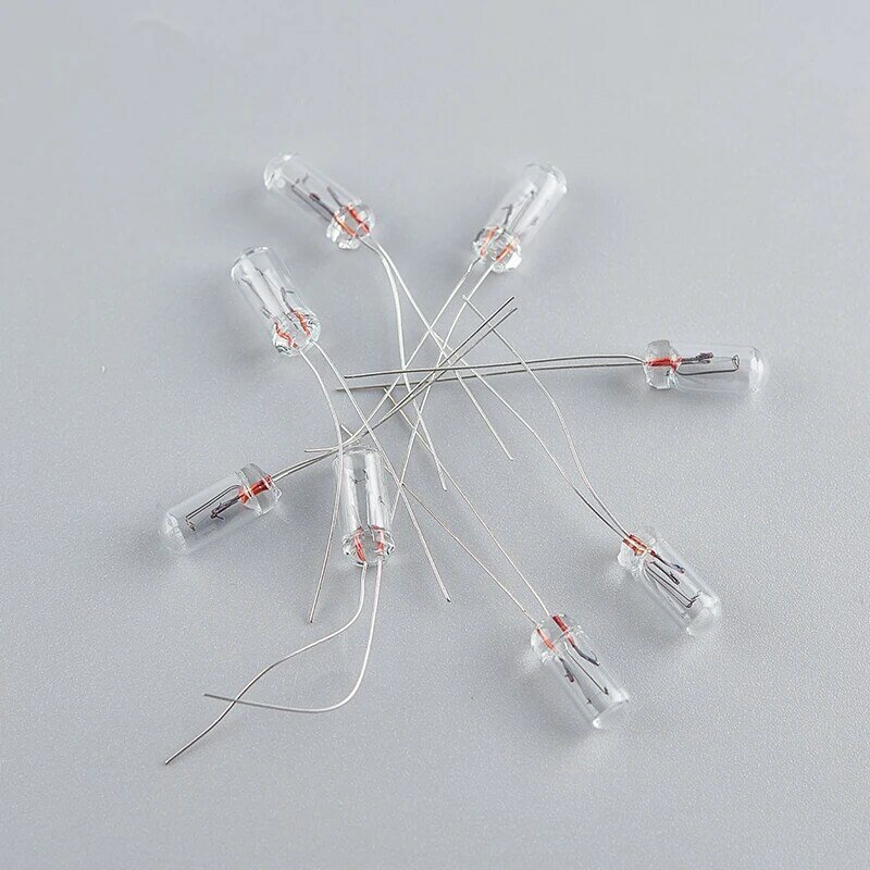 10 pces mini lâmpada indicadora 3mm/4mm/5mm lâmpada edison incandescente filamento arroz bulbo 1.5v 2v 3v 6v 9v 12v 24v