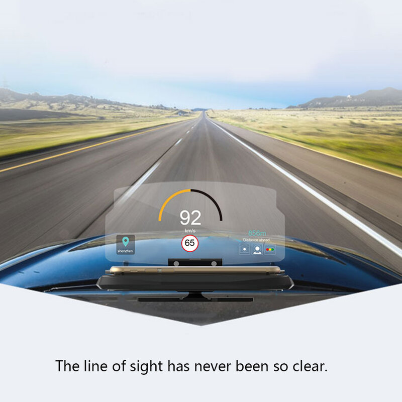 Dudukan ponsel proyektor mobil Universal, braket telepon reflektor tampilan kepala atas otomatis