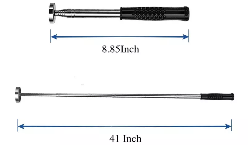 Magnetic Pickup Telescopic Inspection Mirror Tool, Metal Screw Parts Finder, Comprimento Estende 9 "a 41", 230-1035mm, 15.88kg, 1 Pc