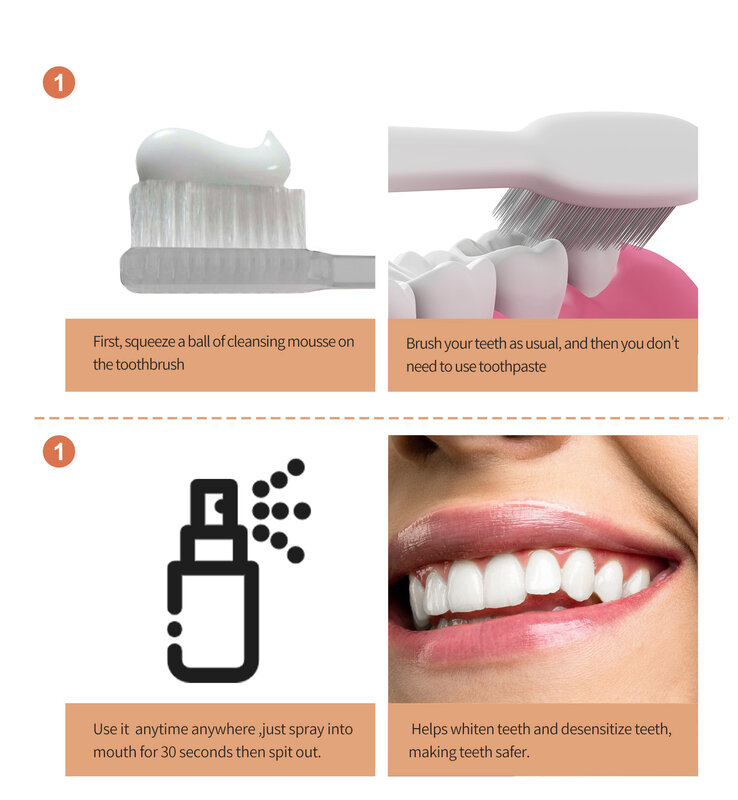 เด็กสตรอเบอร์รี่มูสยาสีฟันป้องกันฟันผุ-กดโฟมยาสีฟันโฟมสำหรับ Whitening Stain Removal ทันตกรรม50ml