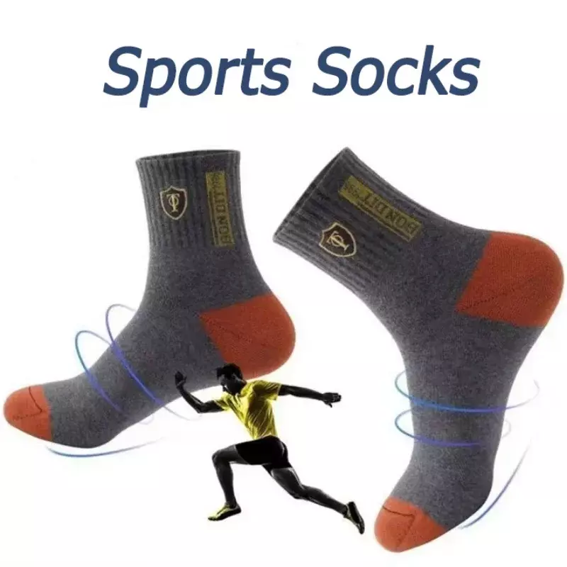 1/5Pairs Apring and Fall Mens Sports Socks Comfortable Basketball Meias Thick Warm Breathable Absorb Sweat Middle Tube Socks