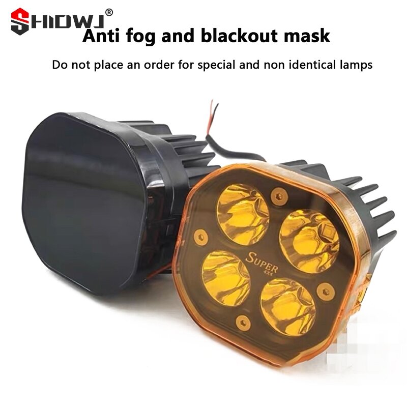 LED Work Light Cover para Fog Driving Lamp, Dustproof Cube, Amarelo, Preto Proteção Lens, 3 ", 40W Pods