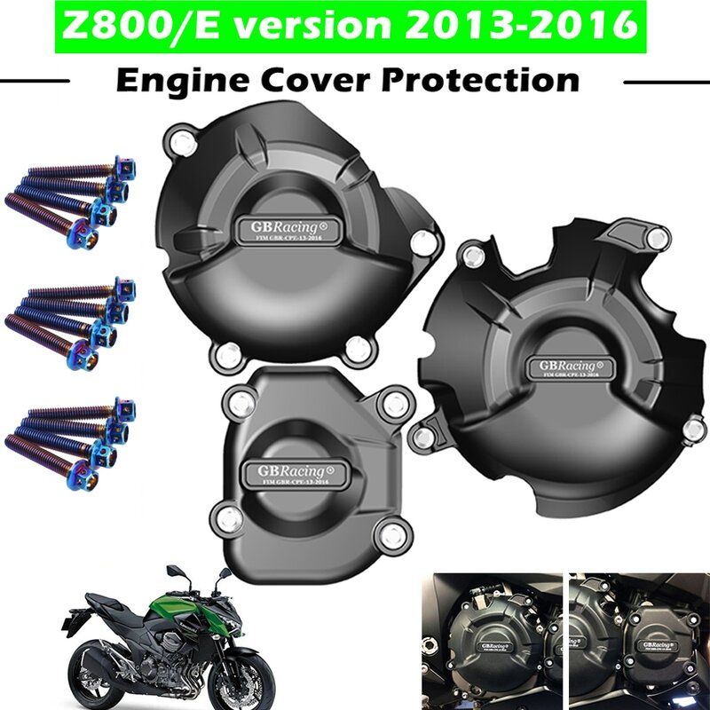 Capa Motor para Motocicletas GB Racing, Capa de Proteção para KAWASAKI Z800 e Z800E 2013-2016, GBRacing