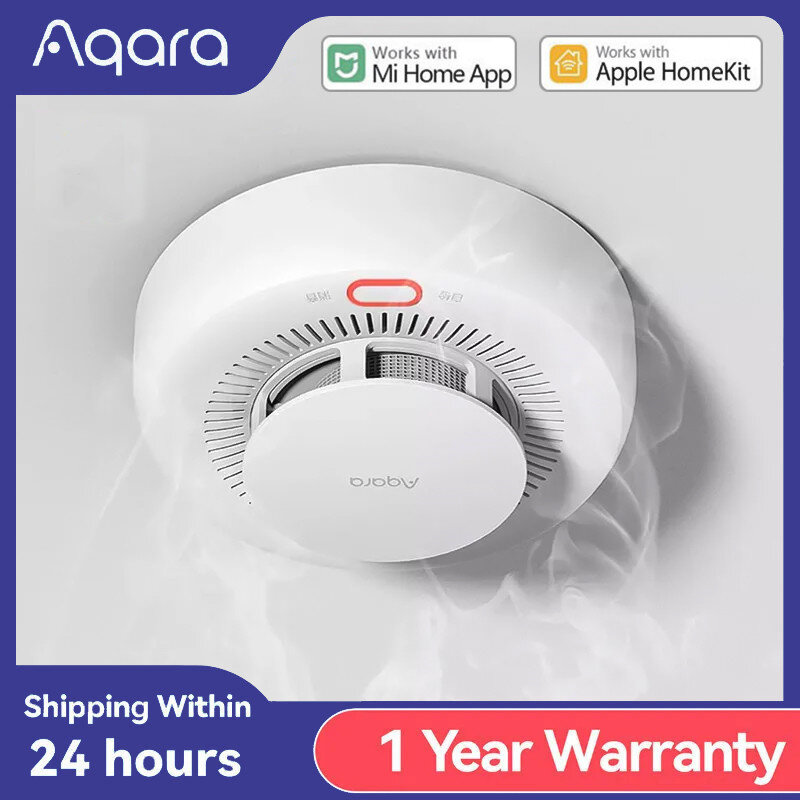 ใหม่ Aqara เครื่องตรวจจับควัน Zigbee สมาร์ท Fire Alarm Monitor Sound Alert Home Security APP รีโมทคอนโทรลสำหรับ Xiaomi Mi Home homekit