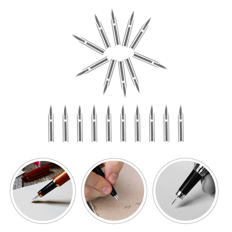 20 Pcs Pen Replacement Replacement Pen Nibs Medium Fine Calligraphy Metal Fountain Accessories Student