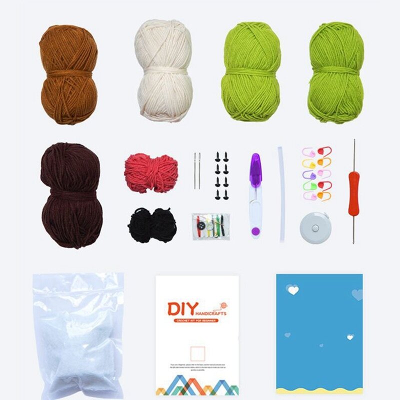 Iniciante Crochet Kit para adultos e crianças, aprender como Mostrado, 4 Pack, Coleção Plant