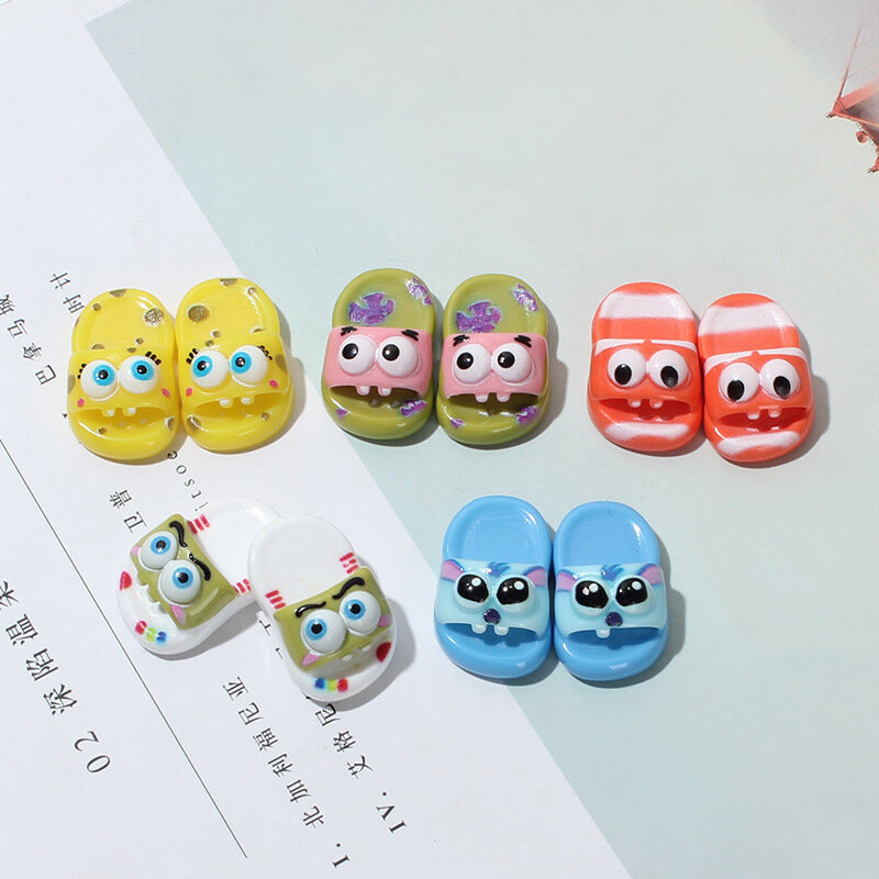 1 Paar Kawayi Poppenhuis Miniatuur Mini Slipper Voor Poppenschoenen Accessoires Spelen Scène Schattig Model Kinderen Diy