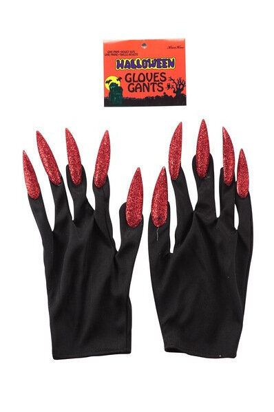 Creative Masquerade Party Decorations Stage Performance Props Accessories Black Gold Powder Nails Gloves Cosplay Halloween Prop