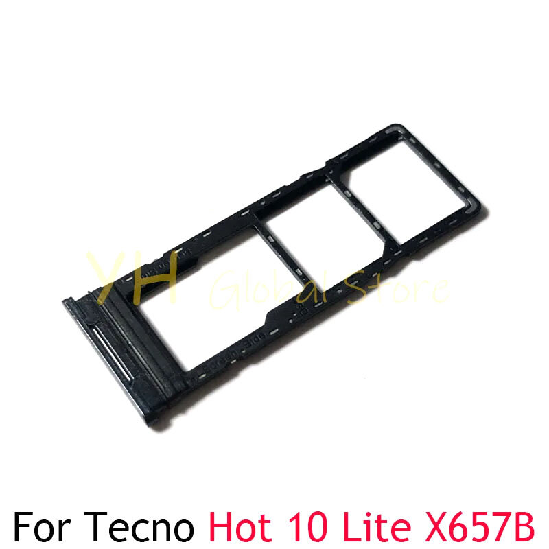 Untuk Infinix Hot 10 Lite X657B X657 / Smart 5 X657 X657C Sim Slot kartu baki pemegang kartu Sim suku cadang perbaikan