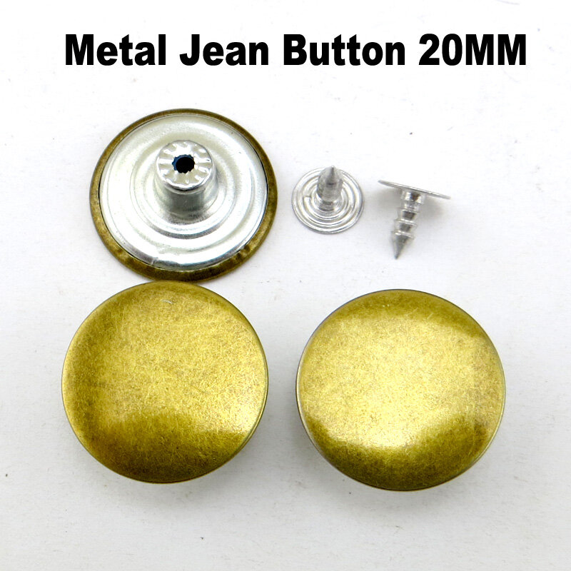 30PCS 혼합 금속 청바지 단추 20MM 바느질 의류 액세서리 바지 맞는 장식 JMB-023