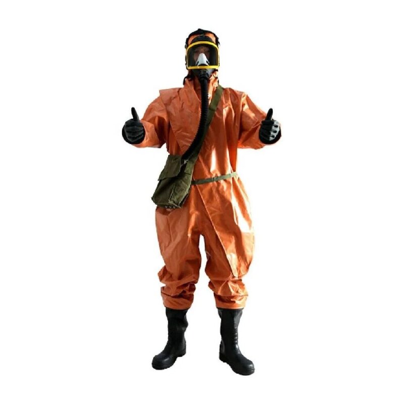 Bombeiro gás apertado protetor químico resistente terno, bombeiro terno