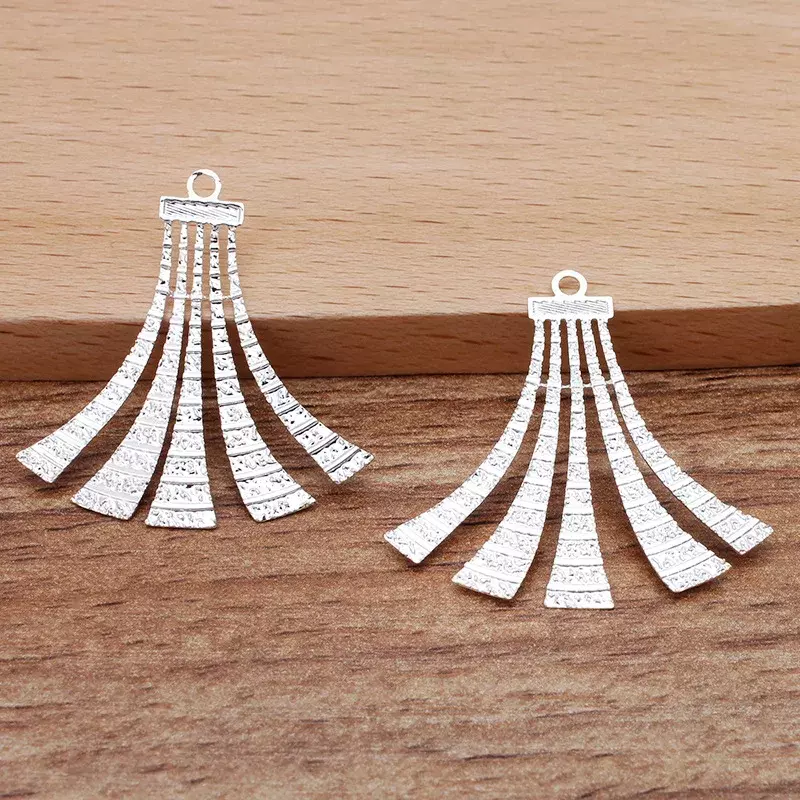 BoYuTe (20 Pieces/Lot) 35MM Length Ribbon Pendant Materials Handmade Diy Brass Jewelry Accessories