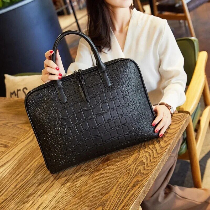 Customized New Style Business Briefcase Handbag Suitable For 13/14/15 Inch Laptop Bag Insurance Document Shoulder Diagonal Bag