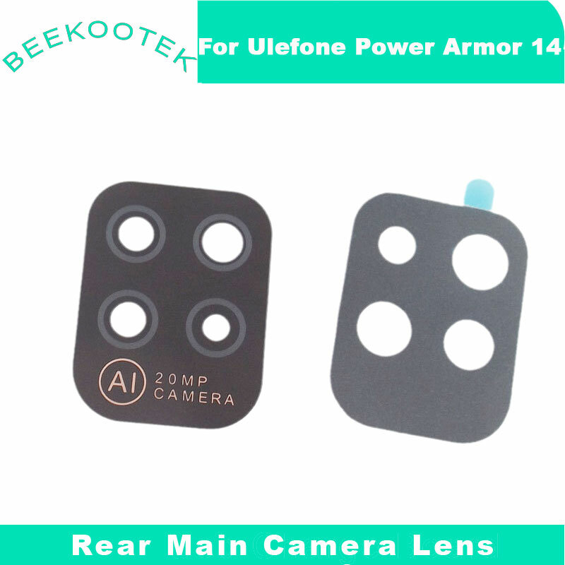 Voltar traseira traseira principal câmera lente para Ulefone armadura 14 pro telefone inteligente, tampa de vidro, original, novo