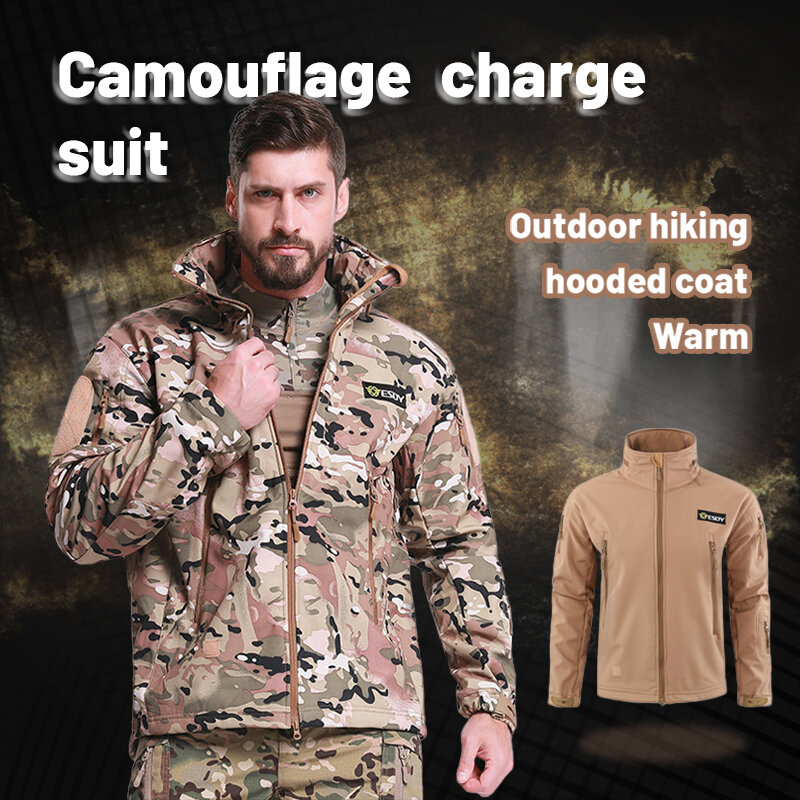 Giacche tattiche impermeabili da uomo escursionismo Camouflage frangivento riscaldamento Softshell Rush Guard cappotti da campeggio abbigliamento da caccia invernale