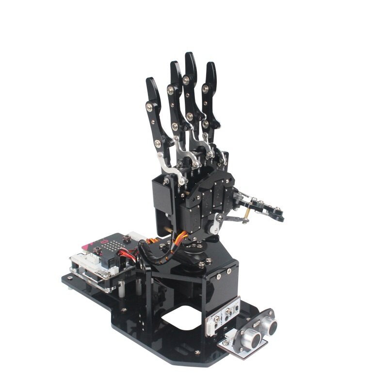 Micro: Bit Manipulator Palm Met 5 Dof Robotachtige Vingers Programmeerbare Robot Hand Voor Microbit V2 Robot Kit Grijper Klauw Python Kit