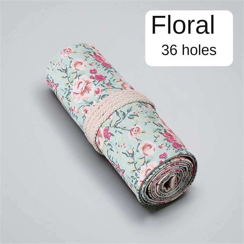 Pen Curtain Canvas Bundle Strong Not Easy To Loose Bold Binding Rope Thickened Canvas Storage Bag Stationery Box Small Floral
