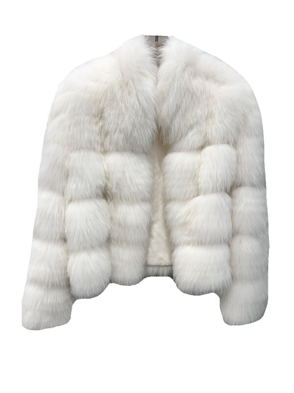 Меховое пальто с воротником-стойкой, Короткая свободная однотонная модель, теплый и удобный дизайн, новинка зимы 2023, 1128