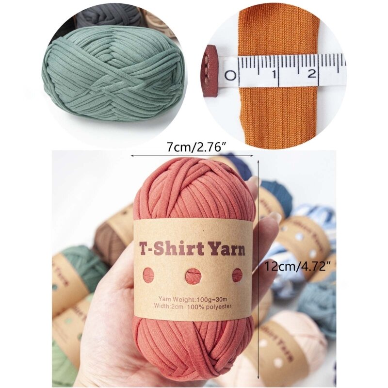 手作り織りやかぎ針編みのクラフト用の6ロールTシャツヤーン編み糸