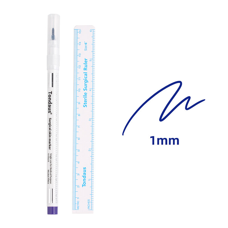 1Pcs Skin Marker ปากกาหูจมูกเจาะ Facial ความงามคิ้ว TATTOO Eyelash Grafting เครื่องมือแต่งหน้ากันน้ำสีฟ้าสีขาว