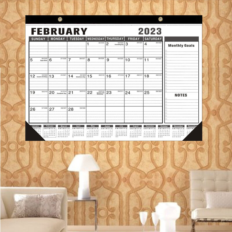 Wall Hanging Calendar 18 Months From Jan 2023 Through June2024 For Home Bedroom Living Room