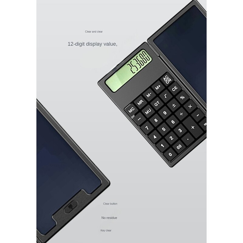1Set School Season Scientific Calculator Folding Tablet Business Office Portable Tablet Plastic ,Pink