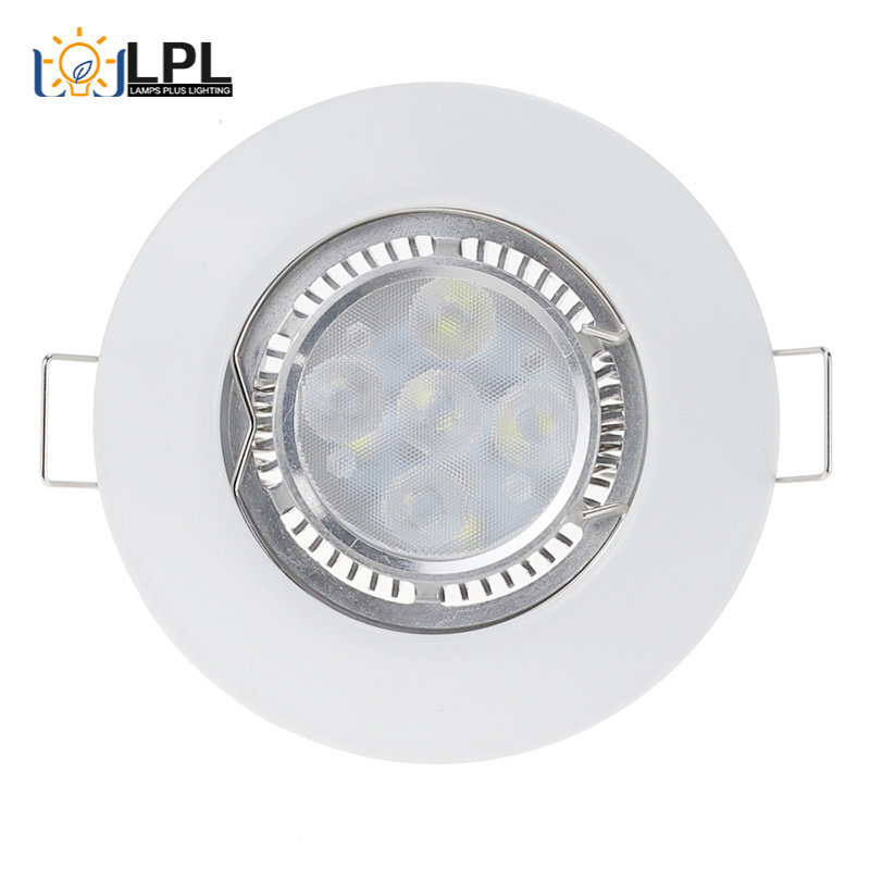 Spot Lumineux Encastrable en Aluminium Blanc Nickel, Cadre de Montage en Surface, Prise de Base MR16 GU10, Luminaire Moderne
