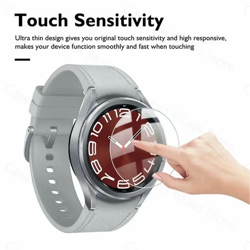 ฟิล์มป้องกันหน้าจอกระจกนิรภัยสำหรับ Samsung Galaxy Watch6 5 4 40/44มม. สำหรับ Samsung Watch 4/6CLASSIC 42/46/43/47มม.